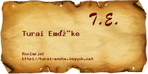 Turai Emőke névjegykártya